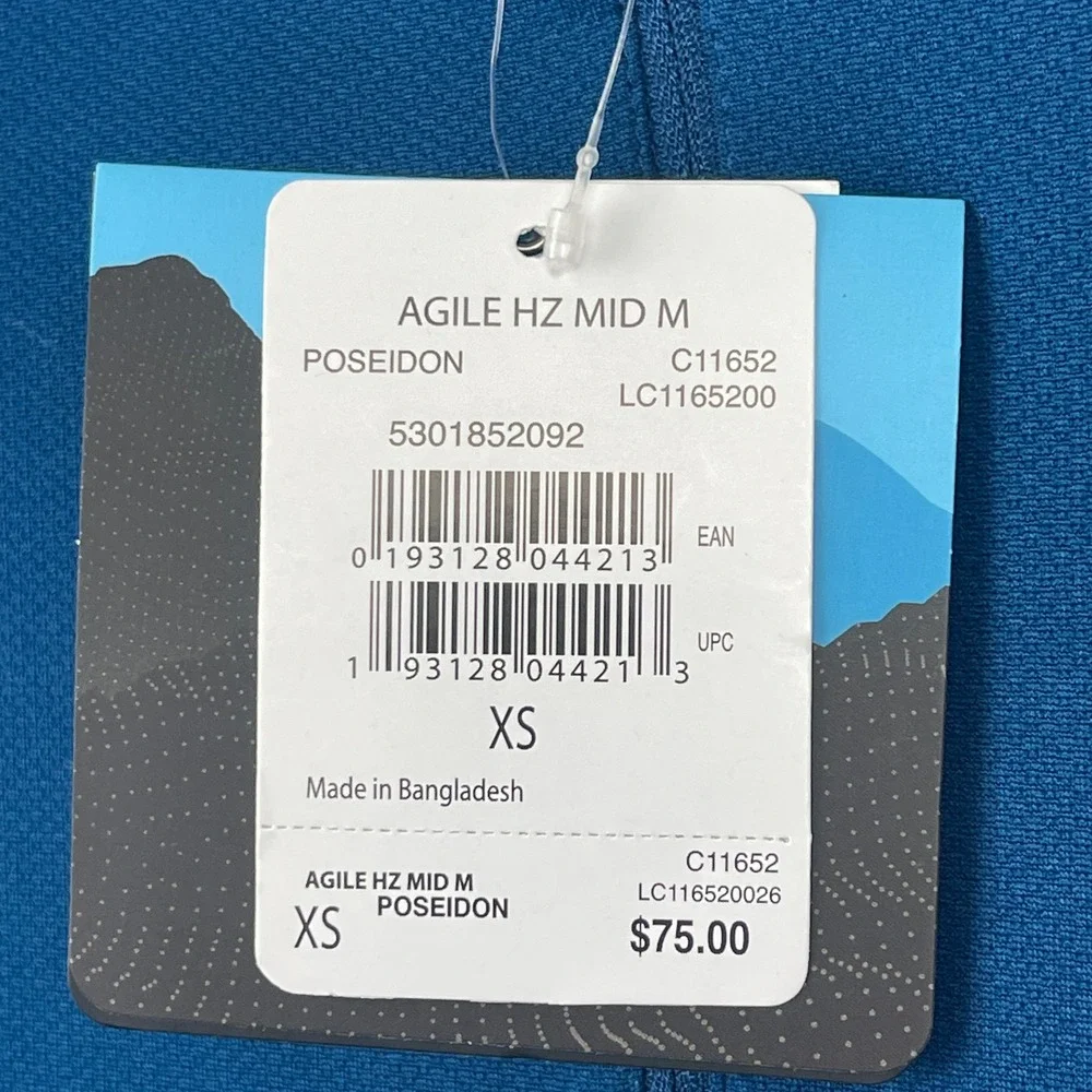 NEW Salomon Agile Half Zip Mid Layer Mens XS Pullover 1/4 Zip Poseidon Blue $75